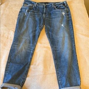 Silver Jeans Blue Distressed Girlfriend Jeans 002